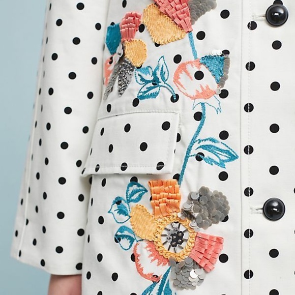 Anthropologie Polka Dot Peacoat nwt - Picture 4 of 9